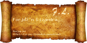 Forján Lizandra névjegykártya